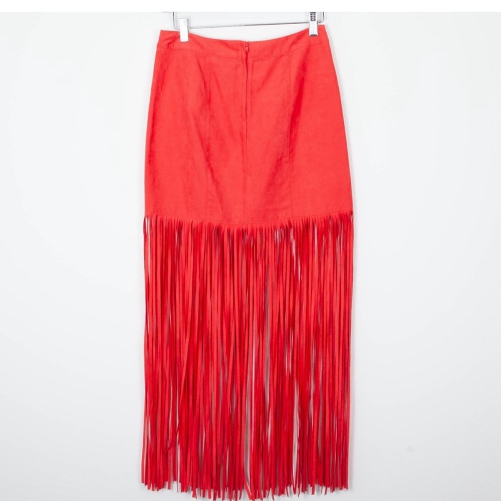 Brand: H&M ❤️ COACHELLA Official Collection -Red Fringe Midi Skirt - Picture 11 of 16